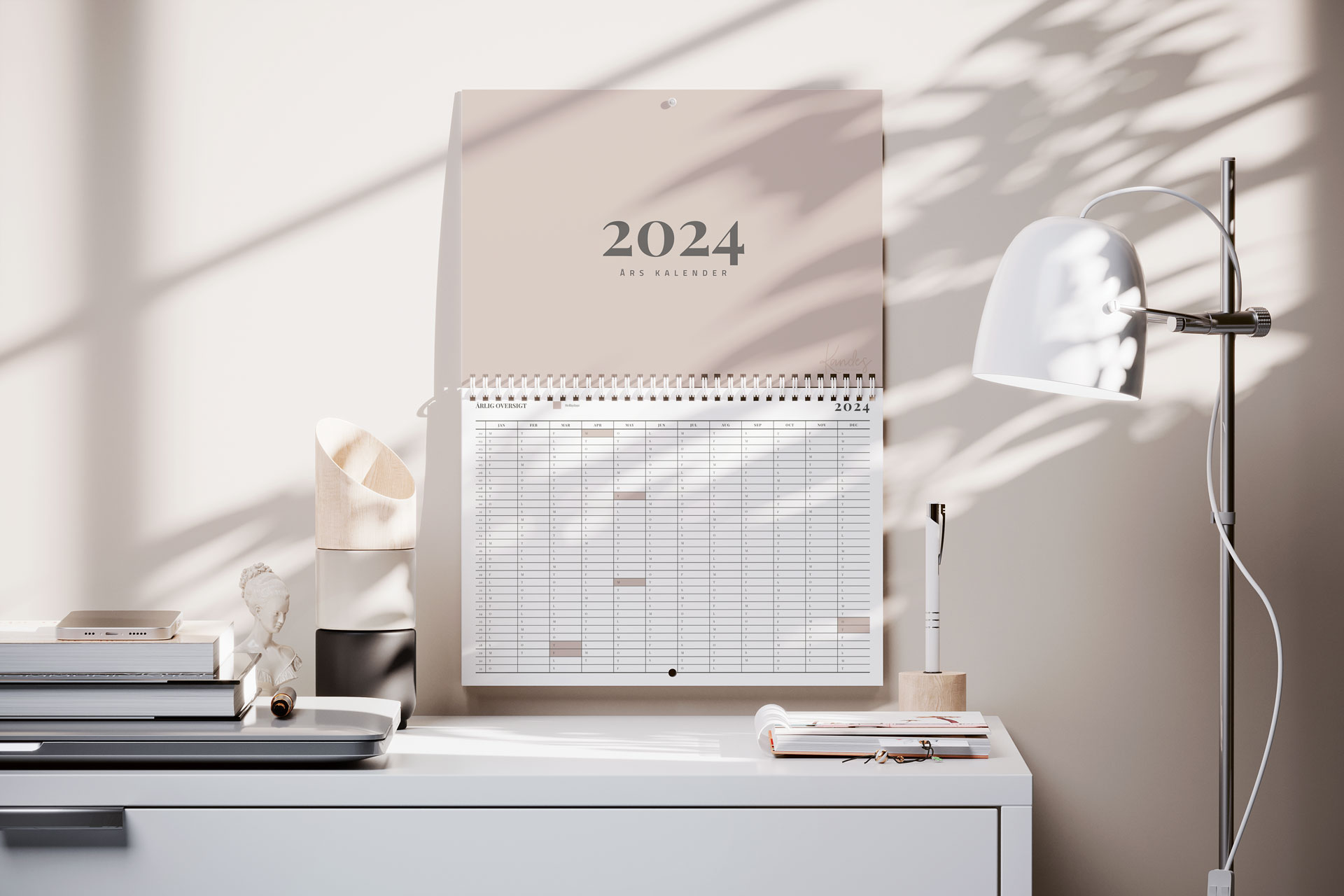 2024 print-selv kalender Canva -