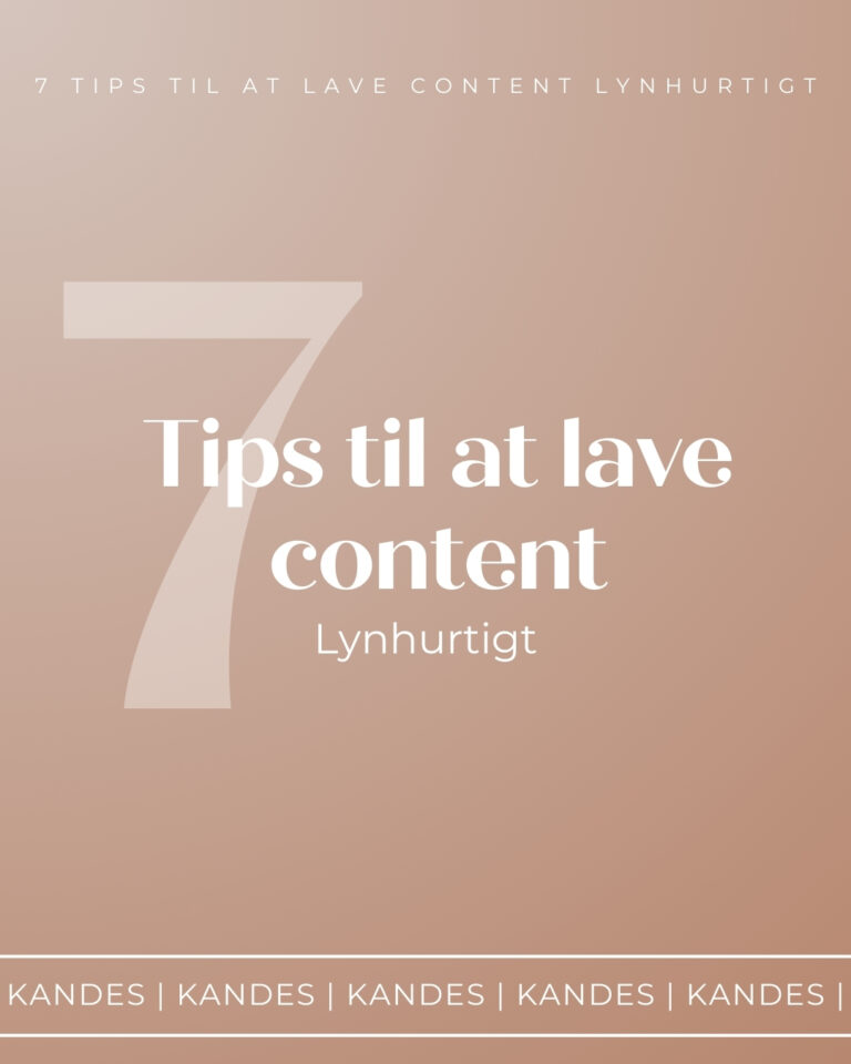 7 tips til at lave content lynhurtigt